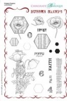 Polygon Poppies Rubber Stamp sheet - A5